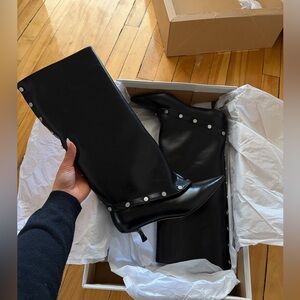 Black Studded Women's Boots from Charles and Keith